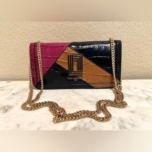 Karl Lagerfeld Kosette colorblock crossbody, croc embossed